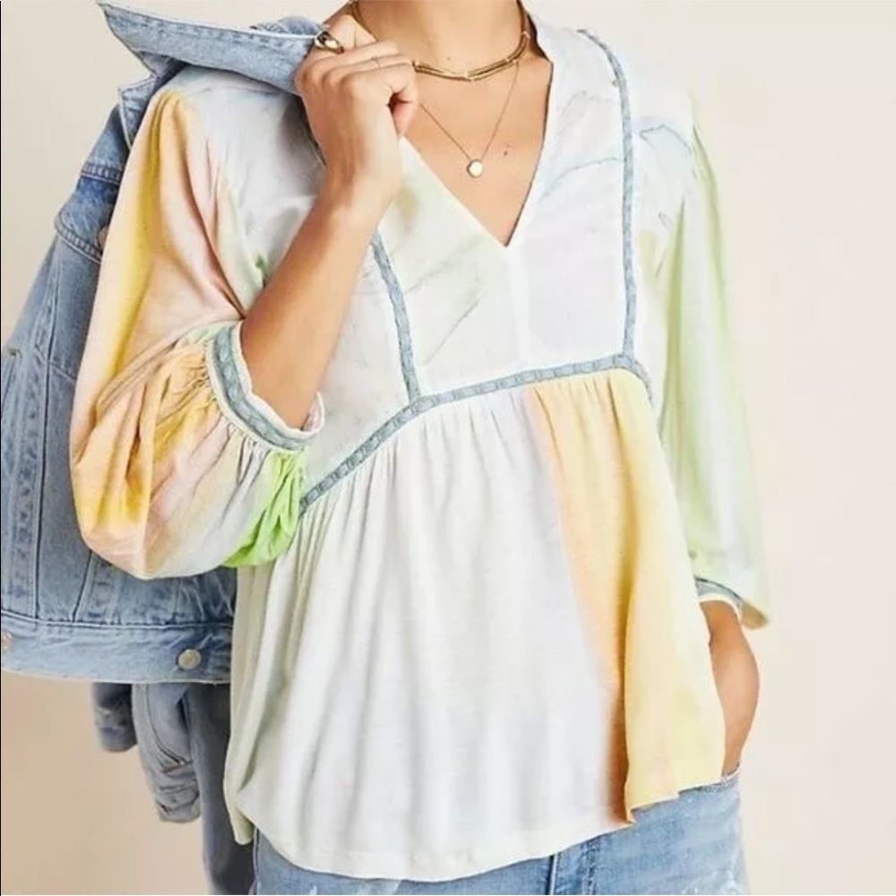 NWT Anthropologie Bl-nk Renata Tie Dye Blouse Top
